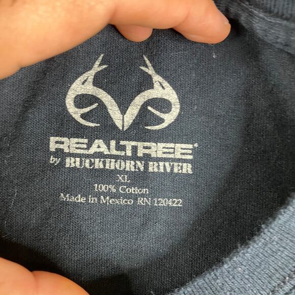 Realtree T-Shirt Mens XL Black Outdoor Hunting Graphic Tee Buckhorn River - Picture 3 of 7
